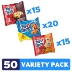 CHIPS AHOY! Cookies Variety Pack, Original Chocolate Chip, Chewy Chocolate Chip with Reese's Peanut Butter Cups & Chewy Hershey's Fudge Filled Soft Cookies, 50 Snack Packs