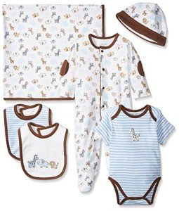 Little Me Baby Boys' Newborn Essentials Cute Safari Gift Set, Blue/Multi, Newborn