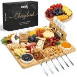 SMIRLY Charcuterie Boards Set, Large Cheese Board Set, Natural Bamboo Charcuterie Tray Cheese Platter with Accessories - Housewarming Gifts New Home, Wedding & Bridal Shower Gifts for Women, Couples
