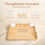 SMIRLY Charcuterie Boards Set, Large Cheese Board Set, Natural Bamboo Charcuterie Tray Cheese Platter with Accessories - Housewarming Gifts New Home, Wedding & Bridal Shower Gifts for Women, Couples