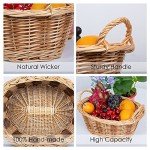 Rurality Baskets for Gifts Empty to Fill Chocolate Nuts for Women, Holiday,Easter,Mother's Day,Birthday,Present basket with Handle for Bread,Fruits