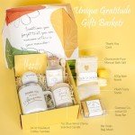 Thank You Gifts for Women, 8pcs Employee Appreciation Gifts Baskets for Women Thank You Farewell Gifts for Coworkers Teacher Boss Hostess Secretary Nurse Mom Pastor- Best Spa Gratitude Box w/Candle