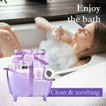 Lavender scented gifts for mom Spa Gift Baskets for Women - spa baskets for women gift Lavender Gifts for Women, Bath Set with Shower Gel, Home Spa Kit Gifts for Her, Christmas, Mothers Day