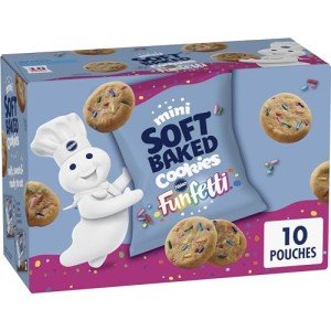 Pillsbury Mini Soft Baked Cookies, Funfetti, Snack Bags, 10 Ct, 10 oz