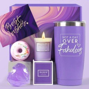 Birthday Gifts for Women, Mom, Wife, Girlfriend, Sister, Her - Happy Birthday Gifts, Mothers Day Gifts - Personalized Lavender Relaxation Gift Baskets Set for Women Christmas Gifts for Women