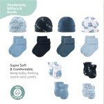 The Peanutshell Baby Layette Gift Set for Boys - 30 Piece New Born Boy Gift Set, Baby Clothes & Newborn Essentials Must Haves - Newborn Baby Clothes 0-3 Months - Elephant Blue