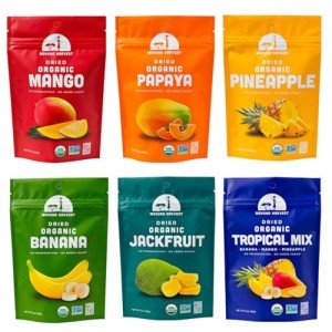 Mavuno Harvest Organic Dried Fruit Variety Pack | Dried Mango, Papaya, Pineapple, Banana, Jackfruit, & Tropical Mix | Healthy, Vegan, No Sugar Added, Non GMO Snacks for Kids & Adults | 2 Ounce, 6 Pack