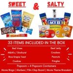 Movie Night Gift Basket – 33-Piece Gift Box with Popcorn, Candy, Snacks & Bingo – Birthdays, Date Night, Family, Kids, Adults, Mom, Dad, Teens, Christmas, Mothers Day, Fathers Day, Raffle & Fundraiser