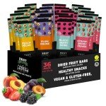 Fruit Snacks by Zest Delites, Fruit Leather, Healthy Snacks for Adults & Kids, Vegan Apple-Based Strips, Dried Strawberry-Peach-Blackberry-Plum Bars, 0.88 oz x 36