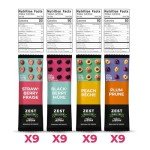 Fruit Snacks by Zest Delites, Fruit Leather, Healthy Snacks for Adults & Kids, Vegan Apple-Based Strips, Dried Strawberry-Peach-Blackberry-Plum Bars, 0.88 oz x 36