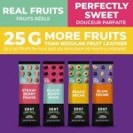 Fruit Snacks by Zest Delites, Fruit Leather, Healthy Snacks for Adults & Kids, Vegan Apple-Based Strips, Dried Strawberry-Peach-Blackberry-Plum Bars, 0.88 oz x 36