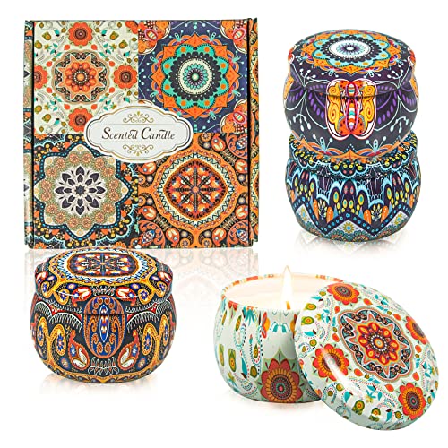 Soy Wax Aromatherapy Candle Gift Set: 4 Scents