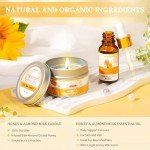 Gifts for Women, Birthday Gifts for Women, 9 Pc Almond Milk & Honey Bath and Body Gifts Set, Spa Gifts for Womn with Scented Candle Body Lotion Hand Cream Bath Bomb Bath Gifts for Mom, Friends, Sister