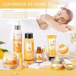 Gifts for Women, Birthday Gifts for Women, 9 Pc Almond Milk & Honey Bath and Body Gifts Set, Spa Gifts for Womn with Scented Candle Body Lotion Hand Cream Bath Bomb Bath Gifts for Mom, Friends, Sister