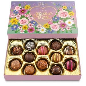 Mother’s Day Chocolate Gift Box – 12 Assorted Milk & Dark Truffles – Gourmet Chocolate Truffles Gift Box – Thoughtful Mothers Day Gifts for Mom, Wife, Grandma – 6 oz