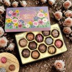 Mother’s Day Chocolate Gift Box – 12 Assorted Milk & Dark Truffles – Gourmet Chocolate Truffles Gift Box – Thoughtful Mothers Day Gifts for Mom, Wife, Grandma – 6 oz
