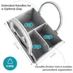 Cute Castle 2 Pack Diaper Caddy Organizer - Portable Baby Caddy Organizer with Handle, Nursery Storage Bin and Car Organizer for Girls, Boys - Baby Gift Basket - Grey