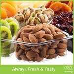 NUT CRAVINGS - Dried Fruit & Mixed Nuts Gift Basket + Green Ribbon (7 Assortments, 1 LB) Food Arrangement, Healthy Snack Care Package, Kosher