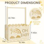 BPMFDTNL Wooden Baby Shower Crate Closet, Wooden Baby Shower Crate Closet, Boys and Girls for Baby shower wooden basket Gifts, Welcome Baby Gifts, Suitable for Pregnancy Glfts for New Parent