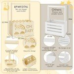 BPMFDTNL Wooden Baby Shower Crate Closet, Wooden Baby Shower Crate Closet, Boys and Girls for Baby shower wooden basket Gifts, Welcome Baby Gifts, Suitable for Pregnancy Glfts for New Parent