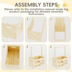 BPMFDTNL Wooden Baby Shower Crate Closet, Wooden Baby Shower Crate Closet, Boys and Girls for Baby shower wooden basket Gifts, Welcome Baby Gifts, Suitable for Pregnancy Glfts for New Parent