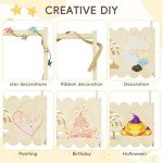 BPMFDTNL Wooden Baby Shower Crate Closet, Wooden Baby Shower Crate Closet, Boys and Girls for Baby shower wooden basket Gifts, Welcome Baby Gifts, Suitable for Pregnancy Glfts for New Parent