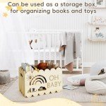 BPMFDTNL Wooden Baby Shower Crate Closet, Wooden Baby Shower Crate Closet, Boys and Girls for Baby shower wooden basket Gifts, Welcome Baby Gifts, Suitable for Pregnancy Glfts for New Parent
