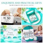 50th Birthday Gifts for Women，Gift Set for Women 1975 Canvas Tote Bag 50th Birthday Gift for Her Unique Gifts Basket for Her Turning 50 Mom Wife Sister Friend