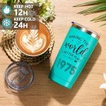 50th Birthday Gifts for Women，Gift Set for Women 1975 Canvas Tote Bag 50th Birthday Gift for Her Unique Gifts Basket for Her Turning 50 Mom Wife Sister Friend