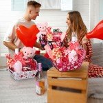 Valentine's Gift Basket Kit with Cellophane and Ribbons
