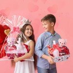 Valentine's Gift Basket Kit with Cellophane and Ribbons