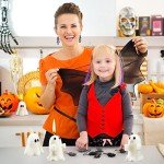 Minatee 4 Pieces Large Halloween Ghost Candles Ghost Spooky Decor Burning White Scented Wax Candles Gifts for Boo Basket Stuffers Halloween Room Table Indoor Decorations, 2 Style