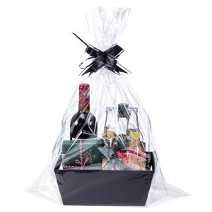 MADHOLLY 6 Set Baskets for Gifts Empty - Sturdy Kraft Gift Basket Kit for Wrapping Gift, with Cellophane Wrap Pull Bows for Career Advancement Elder Birthday Graduation Business Halloween