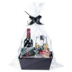 MADHOLLY 6 Set Baskets for Gifts Empty - Sturdy Kraft Gift Basket Kit for Wrapping Gift, with Cellophane Wrap Pull Bows for Career Advancement Elder Birthday Graduation Business Halloween