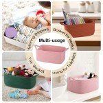 OIAHOMY Woven Basket, Gift Basket Empty with Gift Bags and Ribbons, Rope Baskets for Baby Showers, Storage Baskets with Handles for Nursery, Pet Toy Organizer - White