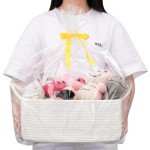 OIAHOMY Woven Basket, Gift Basket Empty with Gift Bags and Ribbons, Rope Baskets for Baby Showers, Storage Baskets with Handles for Nursery, Pet Toy Organizer - White