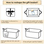 OIAHOMY Woven Basket, Gift Basket Empty with Gift Bags and Ribbons, Rope Baskets for Baby Showers, Storage Baskets with Handles for Nursery, Pet Toy Organizer - White