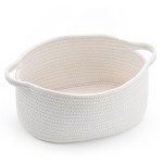 Happyiren Cute Woven Storage Basket with Handle, Baskets for Gifts Empty, Gift Baskets for Birthday Baby Shower Raffle Burr Fundraiser, Decorative Organizer Box for Baby Toy Pet, 13" D x 8" W x 6" H