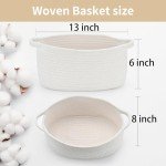 Happyiren Cute Woven Storage Basket with Handle, Baskets for Gifts Empty, Gift Baskets for Birthday Baby Shower Raffle Burr Fundraiser, Decorative Organizer Box for Baby Toy Pet, 13" D x 8" W x 6" H