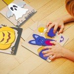 Anditoy 4 Pack Halloween Wooden Puzzles for Kids Toddlers Halloween Toys Party Favors Treat Bags Gifts