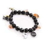 CEALXHENY Halloween Bracelets Ghost Pumpkin Switch Charm Bracelets Gifts Stretch Beaded Bracelet Women (Style A)