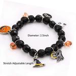 CEALXHENY Halloween Bracelets Ghost Pumpkin Switch Charm Bracelets Gifts Stretch Beaded Bracelet Women (Style A)