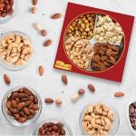 Nuts gift Basket of Cravings Gourmet Nuts Collection, Premium Mixed Nut Gift Box, 4 Sectional.