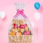 Awpeye Clear Basket Bags 20Pack Large Cellophane Gift Bags for Baskets Cellophane Wrap for Gift 2 Mil Thick (24"x30")