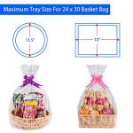 Awpeye Clear Basket Bags 20Pack Large Cellophane Gift Bags for Baskets Cellophane Wrap for Gift 2 Mil Thick (24"x30")