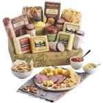 Harry & David Ultimate Meat and Cheese Gift Box, Food Gift Basket, Charcuterie Platter with 4 Chesse Blocks, 4 Sausages, 5 Sets of Crackers, Sesame Sticks, Relish & Honey Mustard Sauces