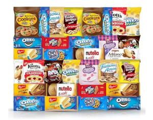 Cookies Variety Pack - Individually Wrapped Assortment, Sampler Bulk Care Package - Cookie Bundle, Office, 32 Count, Office and Kids Cookies