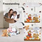 Clastyle Pumpkin Turkey Gift Basket Large Maple Leaf Scarecrow Cart Fall Basket Farm Harvest Storage Bin for Clothes Toy Book