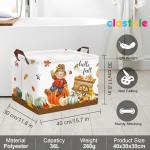 Clastyle Pumpkin Turkey Gift Basket Large Maple Leaf Scarecrow Cart Fall Basket Farm Harvest Storage Bin for Clothes Toy Book