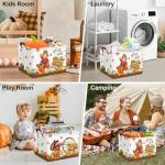 Clastyle Pumpkin Turkey Gift Basket Large Maple Leaf Scarecrow Cart Fall Basket Farm Harvest Storage Bin for Clothes Toy Book